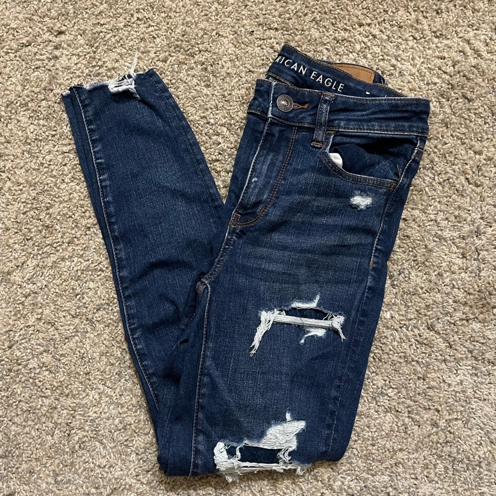 American Eagle High Waisted Ripped Jeggings